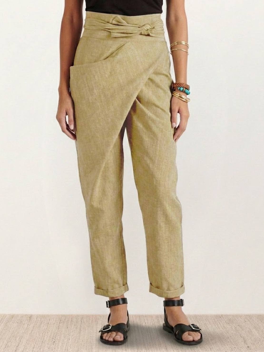 Dames Antracietgrijze Cropped Toelopende Broek | Elegante Hoge Taille met Strik 11
