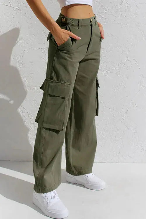 Dames Katoenen Cargo Broek | Trendy Casual Vrijetijdsbroek met Ruime Cargozakken 3
