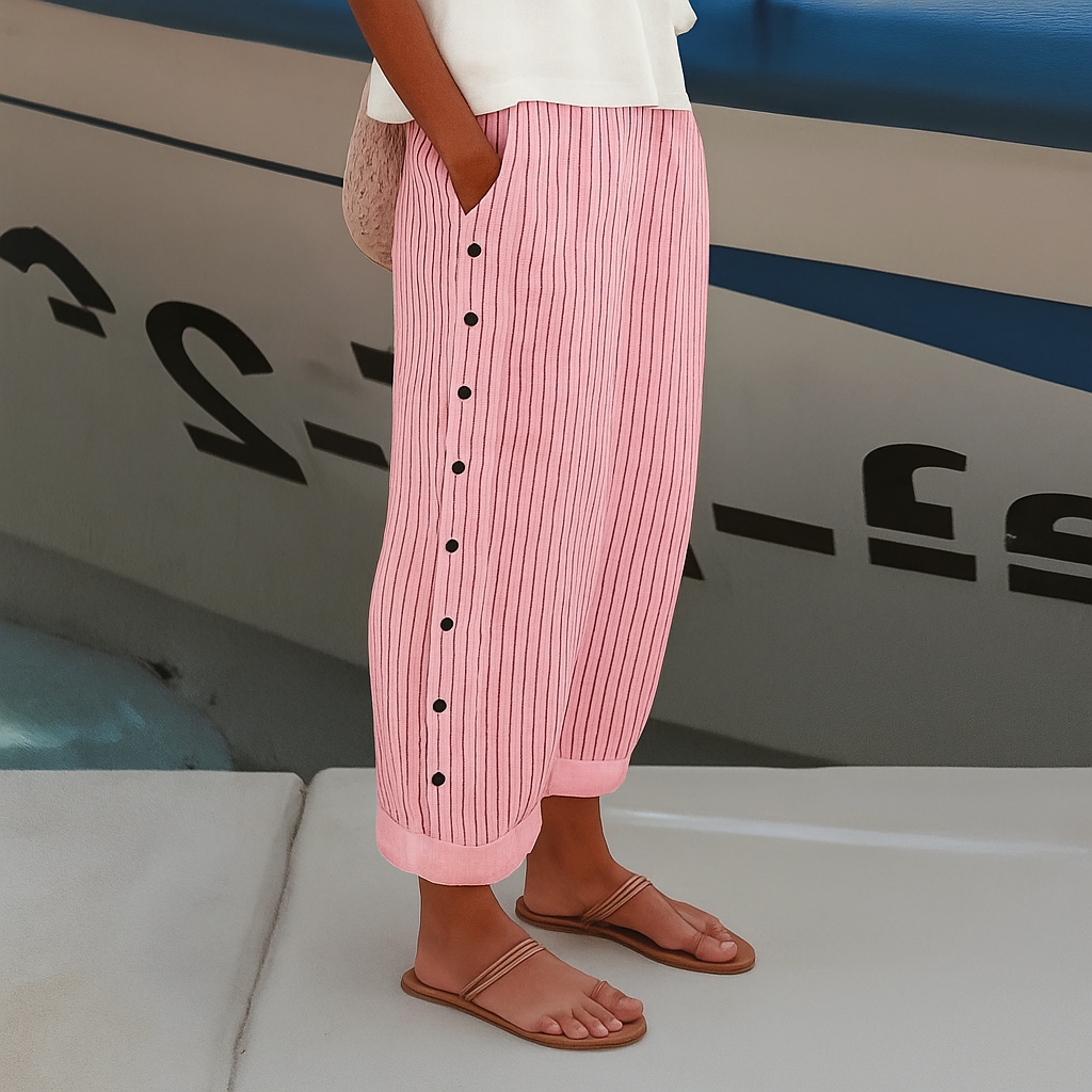 Dames Katoenen Pantalon | Comfortabele Relaxed Fit met Zijzakken 3