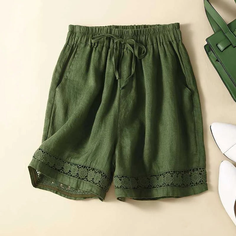 Dames Zachte Katoenen Bloemenshort | Comfortabele Relaxte Zomer Korte Broek 4
