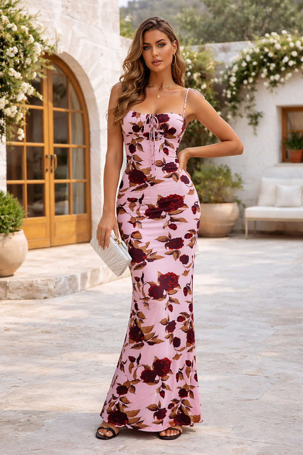 Julia | Stijlvolle Maxi Jurk met Strikbandjes