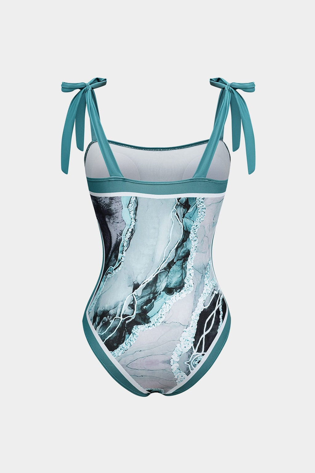 Dames Abstracte Print Badpak Set | Elegante Figuurvormende Strandoutfit met Pareo 2