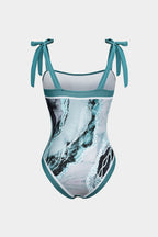 Dames Abstracte Print Badpak Set | Elegante Figuurvormende Strandoutfit met Pareo 2