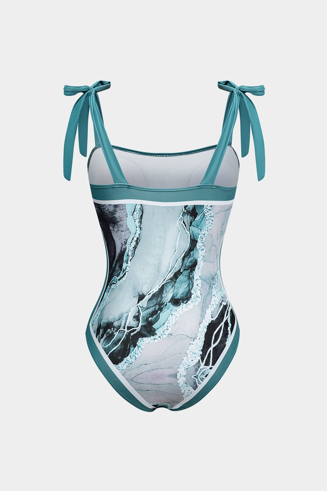 Dames Abstracte Print Badpak Set | Elegante Figuurvormende Strandoutfit met Pareo 2