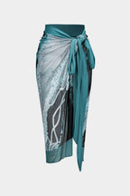 Dames Abstracte Print Badpak Set | Elegante Figuurvormende Strandoutfit met Pareo 3