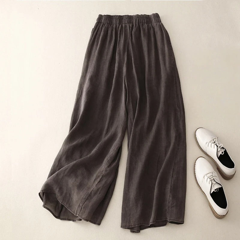 Dames Ademend Katoenen Broek | Elegante Losse Tailleband Lente Zomerbroek 2