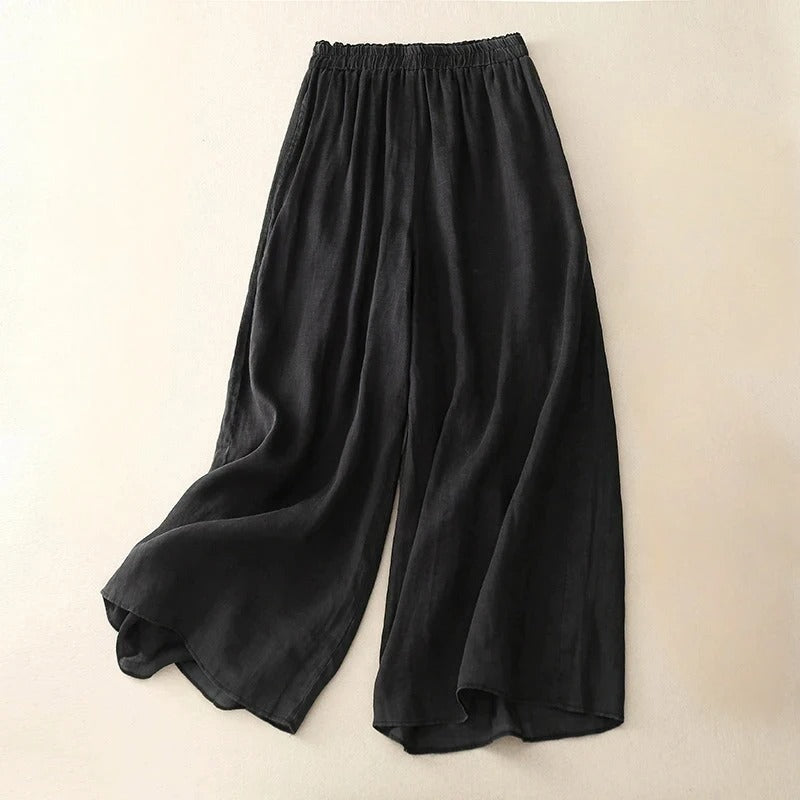 Dames Ademend Katoenen Broek | Elegante Losse Tailleband Lente Zomerbroek 3