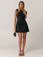 Dames Asymmetrische Jurk | Elegante Avondjurk met Blootgestelde Schouder | Comfortabele Minimalistische Stijl 5