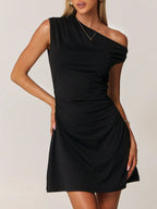 Dames Asymmetrische Jurk | Elegante Avondjurk met Blootgestelde Schouder | Comfortabele Minimalistische Stijl 7