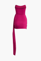 Dames Asymmetrische Polyester Minikleed | Sensueel Elegant Bandeau Voor Feestelijke Gelegenheden 1