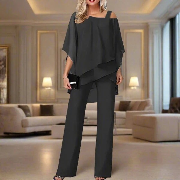 Dames Asymmetrische Top Jumpsuit | Trendy Casual Set met Dunne Bandjes 0