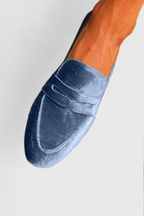 Dames Blauwe Suède Instaploafers | Comfortabele Klassieke Loafers 2