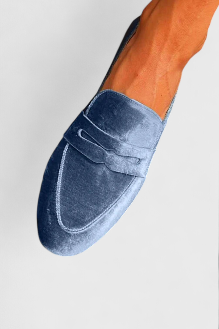 Dames Blauwe Suède Instaploafers | Comfortabele Klassieke Loafers 2