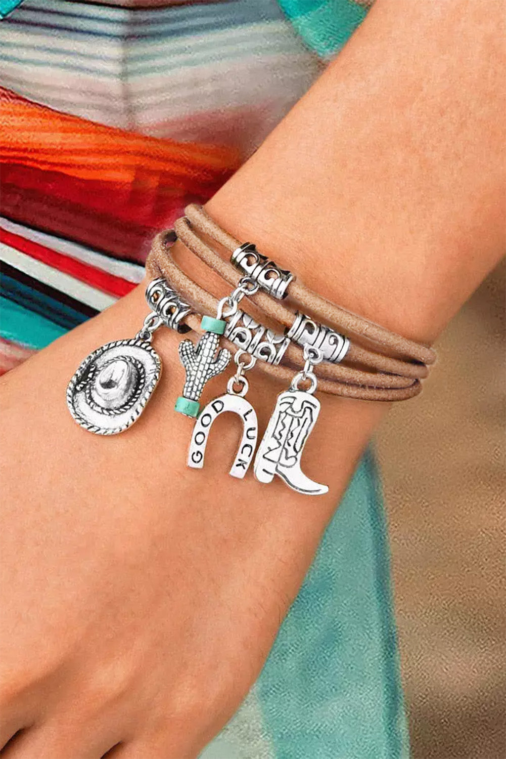 Dames Cactus Ontwerp Meerlaagse Armband | Elegante Groene Gouden Sieraad 0