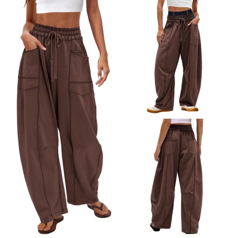 Dames Cargobroek | Comfortabele Wijde Pijpen met Trekkoord | Casual Relaxed Fit Cargo Broeken 3