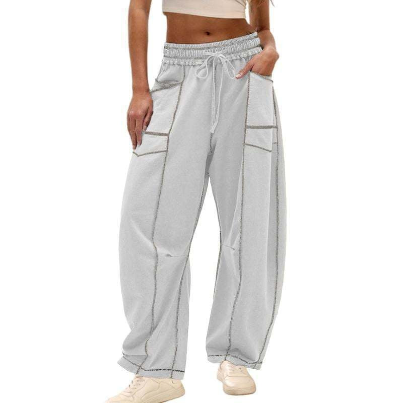 Dames Cargobroek | Comfortabele Wijde Pijpen met Trekkoord | Casual Relaxed Fit Cargo Broeken 4