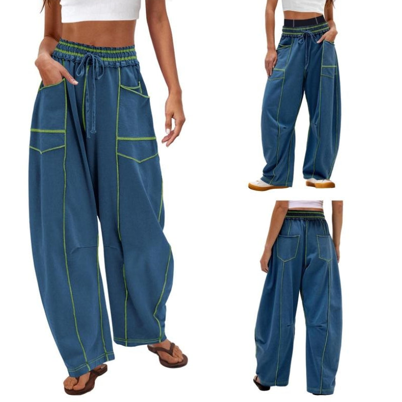 Dames Cargobroek | Comfortabele Wijde Pijpen met Trekkoord | Casual Relaxed Fit Cargo Broeken 5