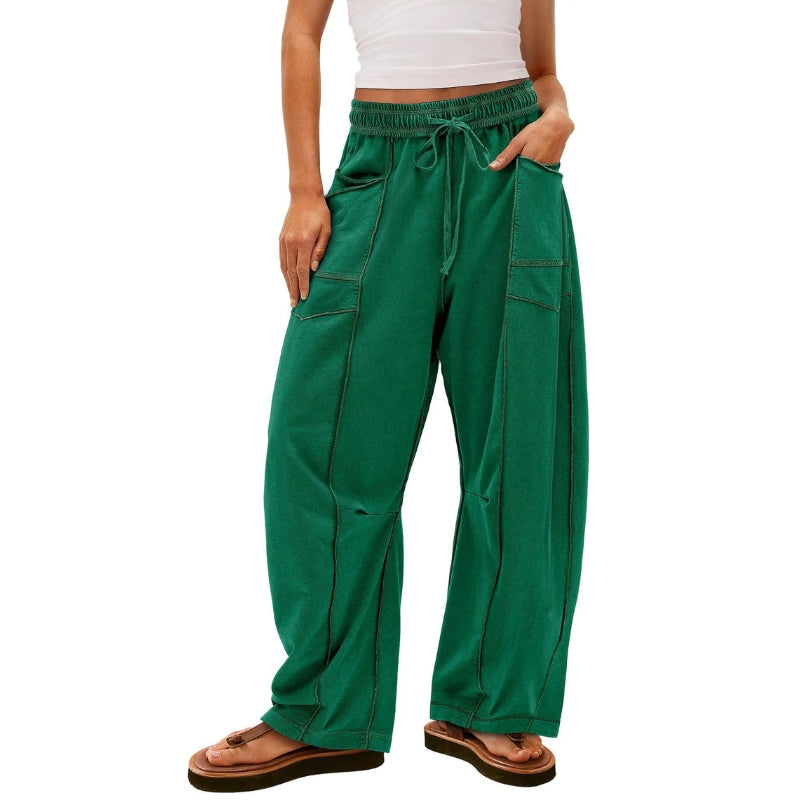 Dames Cargobroek | Comfortabele Wijde Pijpen met Trekkoord | Casual Relaxed Fit Cargo Broeken 6