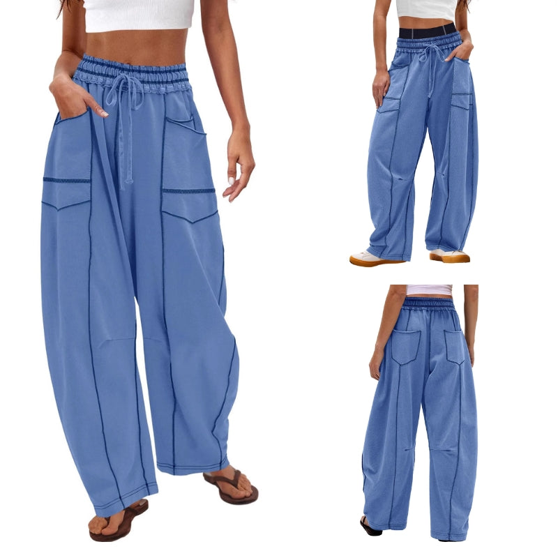 Dames Cargobroek | Comfortabele Wijde Pijpen met Trekkoord | Casual Relaxed Fit Cargo Broeken 7