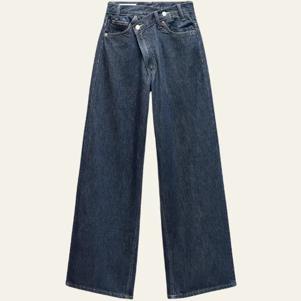 Dames Casual Denim Spijkerbroek | Comfortabele Hoge Taille Wijde Jeans 3