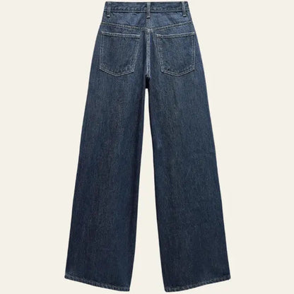 Dames Casual Denim Spijkerbroek | Comfortabele Hoge Taille Wijde Jeans 4