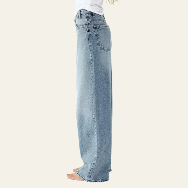 Dames Casual Denim Spijkerbroek | Comfortabele Hoge Taille Wijde Jeans 6