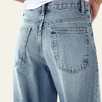 Dames Casual Denim Spijkerbroek | Comfortabele Hoge Taille Wijde Jeans 8