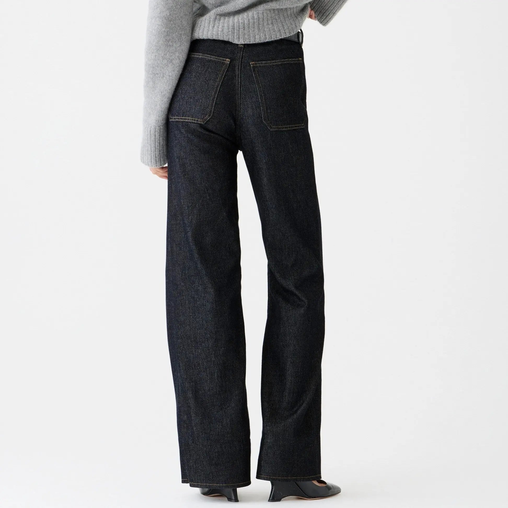 Dames Comfortabele Denim Spijkerbroek | Wijde Pijpen Casual Jeans met Hoge Taille 7