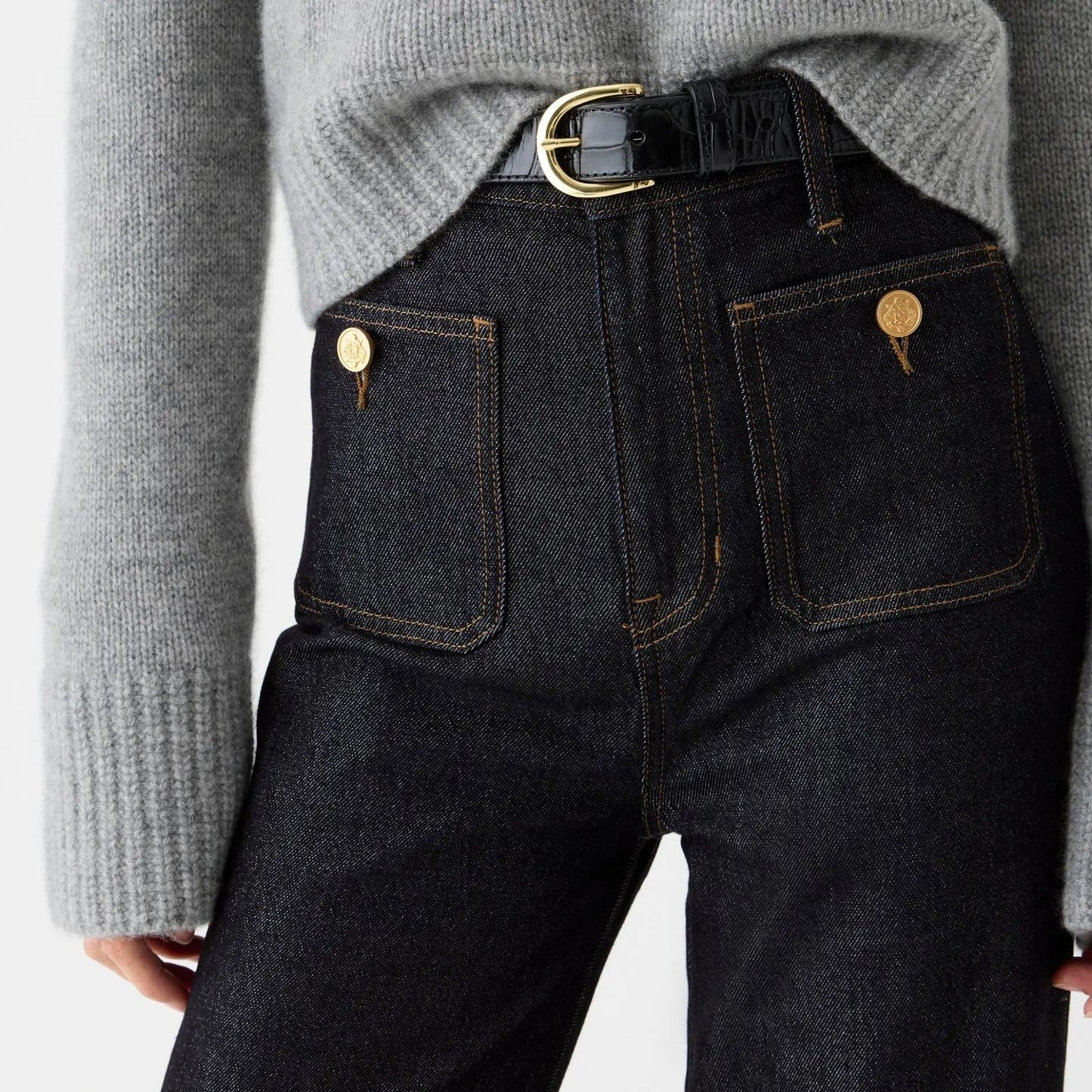 Dames Comfortabele Denim Spijkerbroek | Wijde Pijpen Casual Jeans met Hoge Taille 8