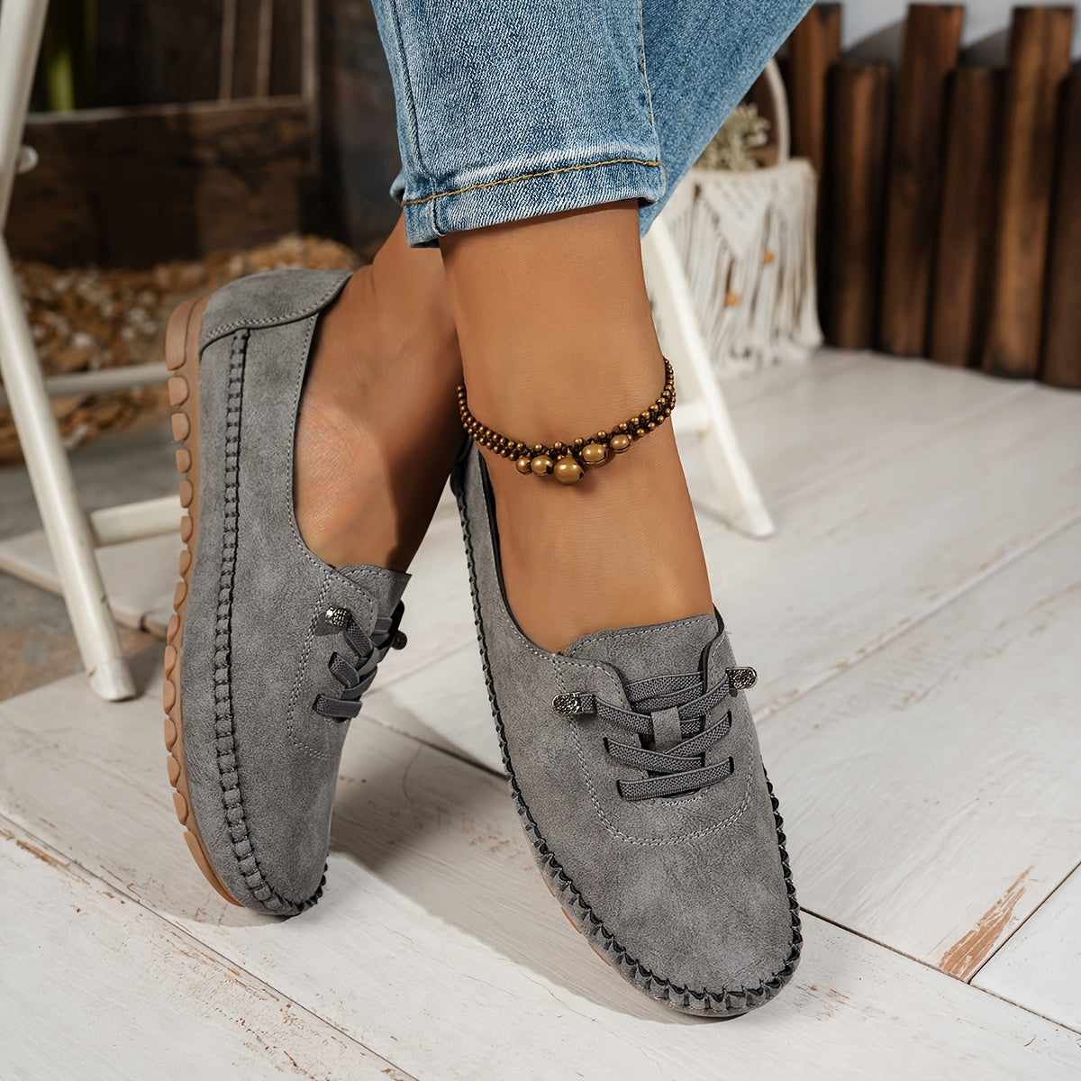 Dames Comfortabele Suède Loafers | Elegante Instap Schoenen 0
