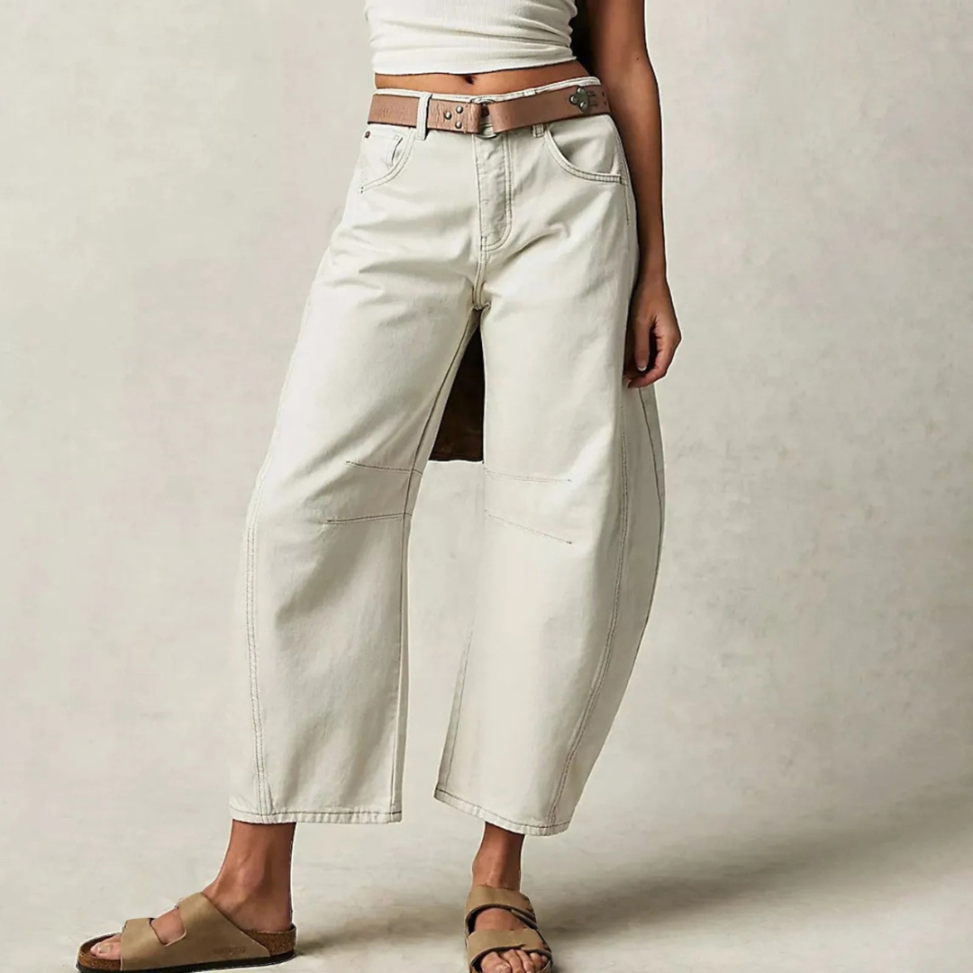 Dames Denim Spijkerbroek | Trendy High-Waist Relaxed Fit Met Wijde Pijpen 1