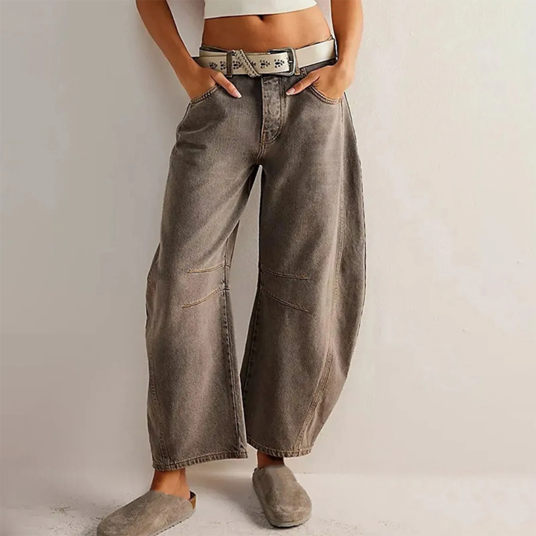 Dames Denim Spijkerbroek | Trendy High-Waist Relaxed Fit Met Wijde Pijpen 3