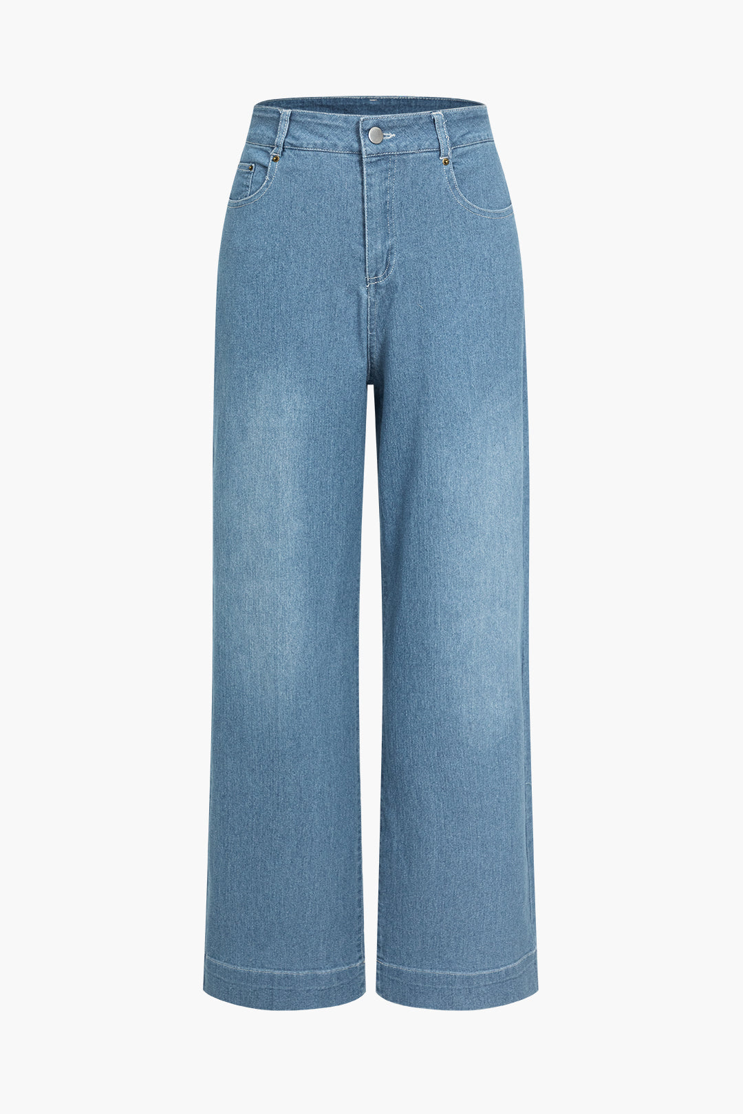 Dames Denim Wijde Jeans | Comfortabele Hoge Taille Flared Broek 0