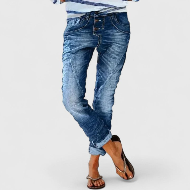 Dames Distressed Denim Spijkerbroek | Wijde Pijpen Vintage Casual Jeans 5