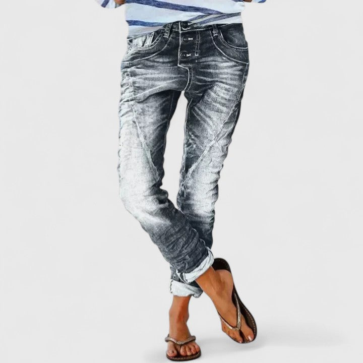 Dames Distressed Denim Spijkerbroek | Wijde Pijpen Vintage Casual Jeans 6