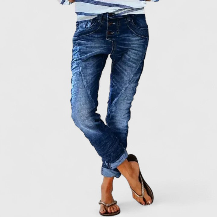 Dames Distressed Denim Spijkerbroek | Wijde Pijpen Vintage Casual Jeans 7