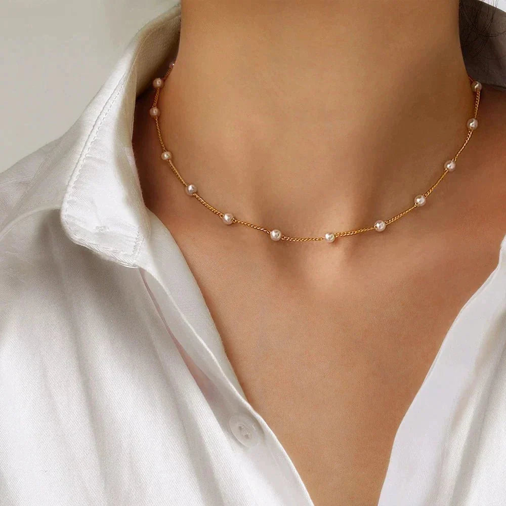Dames Echte Gouden Parelketting | Elegante Tijdloze Sieraad voor Elke Gelegenheid 0