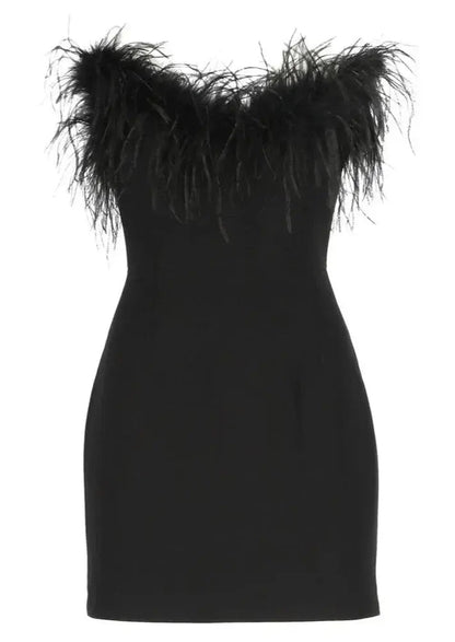 Dames Elegante Hoofdmateriaal Minijurk | Figuuraccentuerend Onyx Cocktailjurk 2