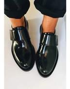 Dames Elegante Leer Loafers | Zwarte Bandjes Comfortabele Schoenen 0