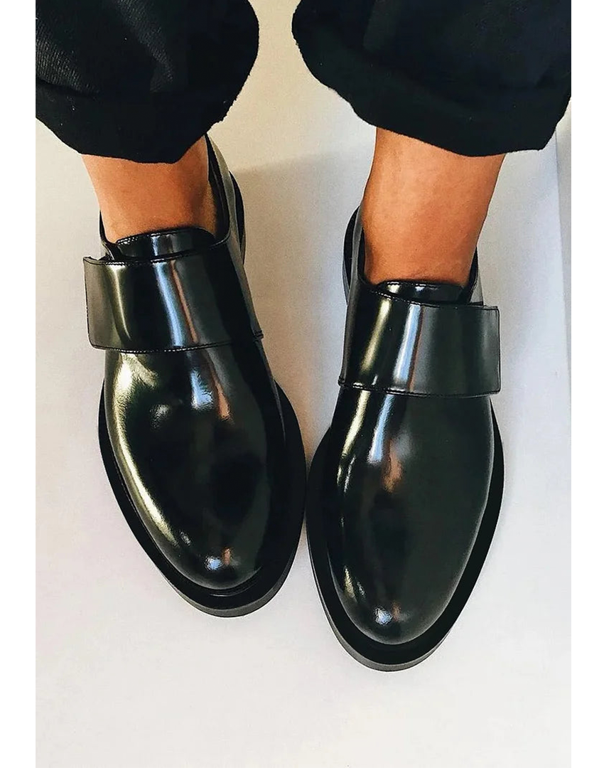 Dames Elegante Leer Loafers | Zwarte Bandjes Comfortabele Schoenen 0
