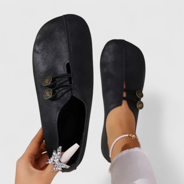 Dames Elegante Leer Loafers | Zwarte Casual Slip-On Schoenen voor Tijdloze Stijl 0