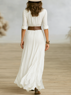 Dames Elegante Maxi Jurk | Chique Lange Jurk met Taillebepalende Riem 7