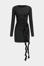 Dames Elegante Stretch Mini-jurk | Figuuraccentuerend met Romantisch Rozen Detail 0