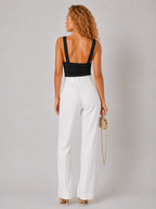 Dames Elegante V-Hals Top | Flatterende Ruches Zomerblouse van Comfortabele Stretchstof 4