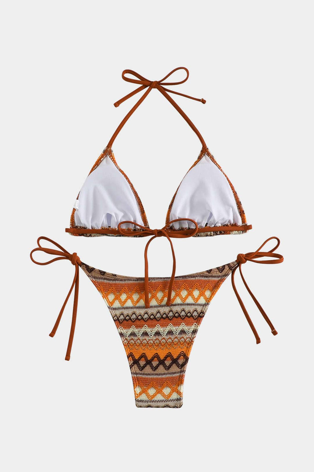 Dames Etnisch Gehaakt Triangle Bikini Set | Comfortabele Zomer Strandmode 1