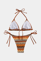 Dames Etnisch Gehaakt Triangle Bikini Set | Comfortabele Zomer Strandmode 1