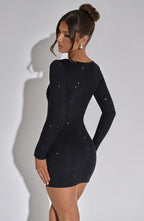 Dames Fijne Glitter Bodycon Mini-Jurk | Elegante Lange Mouwen voor Gala 7