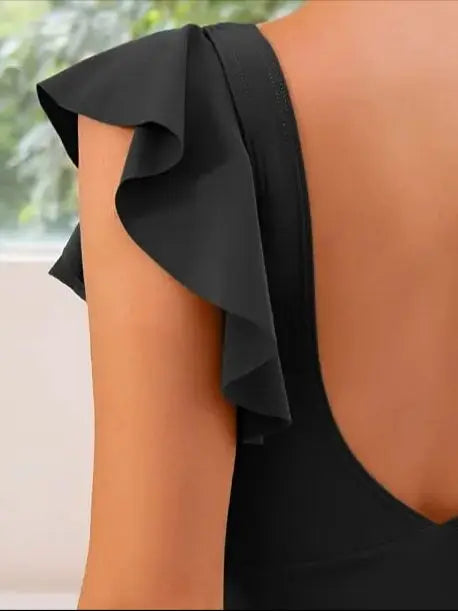 Dames Flatterend Badpak met Ruches | Elegante Gekruiste Halslijn voor Zomer Strandoutfit 5