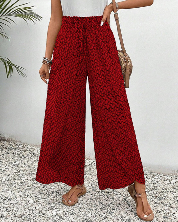 Dames Geometrische Print Relaxte Broek | Comfortabele Wijde Pijpen 5