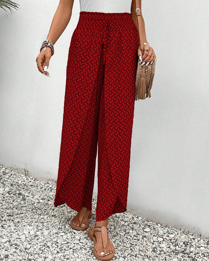 Dames Geometrische Print Relaxte Broek | Comfortabele Wijde Pijpen 6